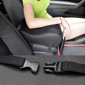 Black Car Center Console Armrest Cushion with Mobile Pocket - Flyingcart.pk