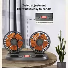 Car Fan Long Neck Double Head Adjustable V Fan For Summer - 5v/2a Usb Powered - Flyingcart.pk