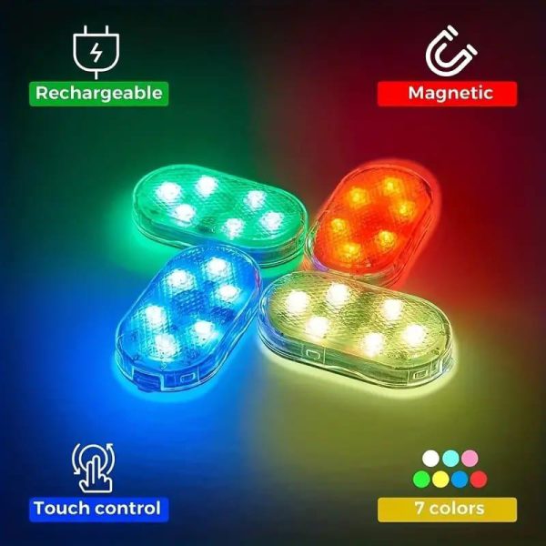 car-led-lights-interior-magnetic-auto-interior-lighting-usb-rechargeable-portable-led-lights-car-night-reading-car-ambient-lighting-7-colors-random-color-2-2-flyingcart.pk