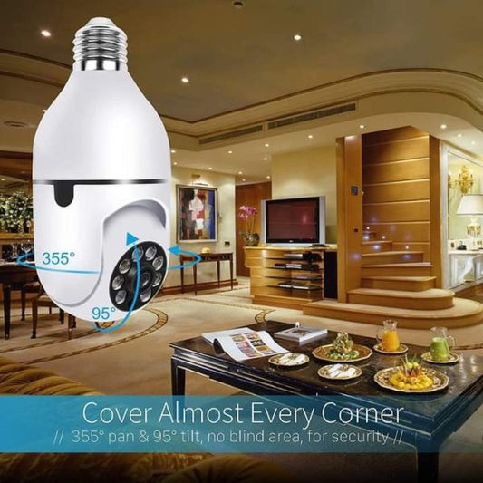 Bulb Camera 1080p WiFi 360° Panoramic Night Vision - Flyingcart.pk