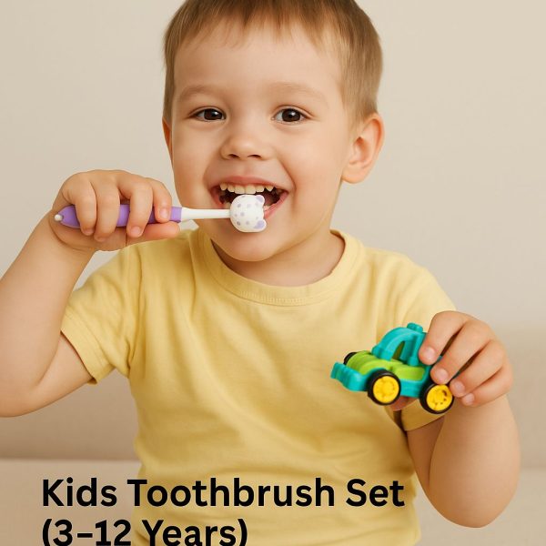 Chofn Kids Toothbrush Set (3–12 Years) – Soft Bristles With Toy Car (random Designs)-FlyingCart.pk