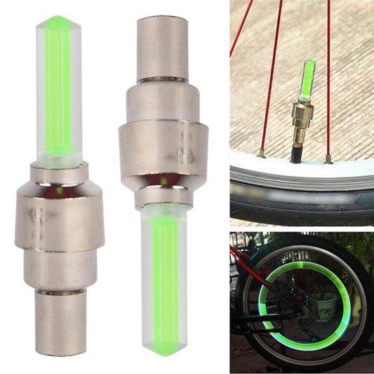 Cycle Wheel Light – Motion Sensor Activated Valve Cap LED Lights for Bike, Car, and Motorcycle (2 Pcs) - Flyingcart.pk