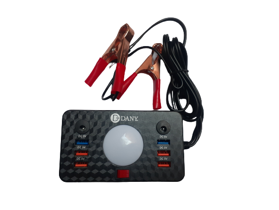 Dany C-1 Clipper Charger – 6 USB Port DC Solar Mobile Charger with LED Light & Safety Protection