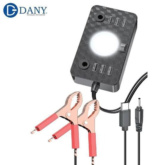 Dany C-1 Clipper Charger – 6 USB Port DC Solar Mobile Charger with LED Light & Safety Protection