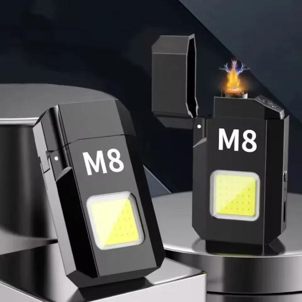 dh-001-cob-led-flashlight-with-lighters-dual-arc-pulse-flameless-lighter-type-c-rechargeable-lighter-work-light-mini-light-mens-gift-dual-arc-pulse-flameless-lighter-2-1-flyingcrt.pk
