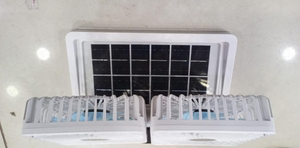 Double Head Solar Portable Desktop Air Conditioning Fan - Flyingcart.pk
