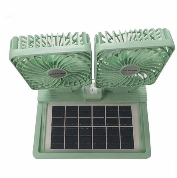 Double Head Solar Portable Desktop Air Conditioning Fan - Flyingcart.pk