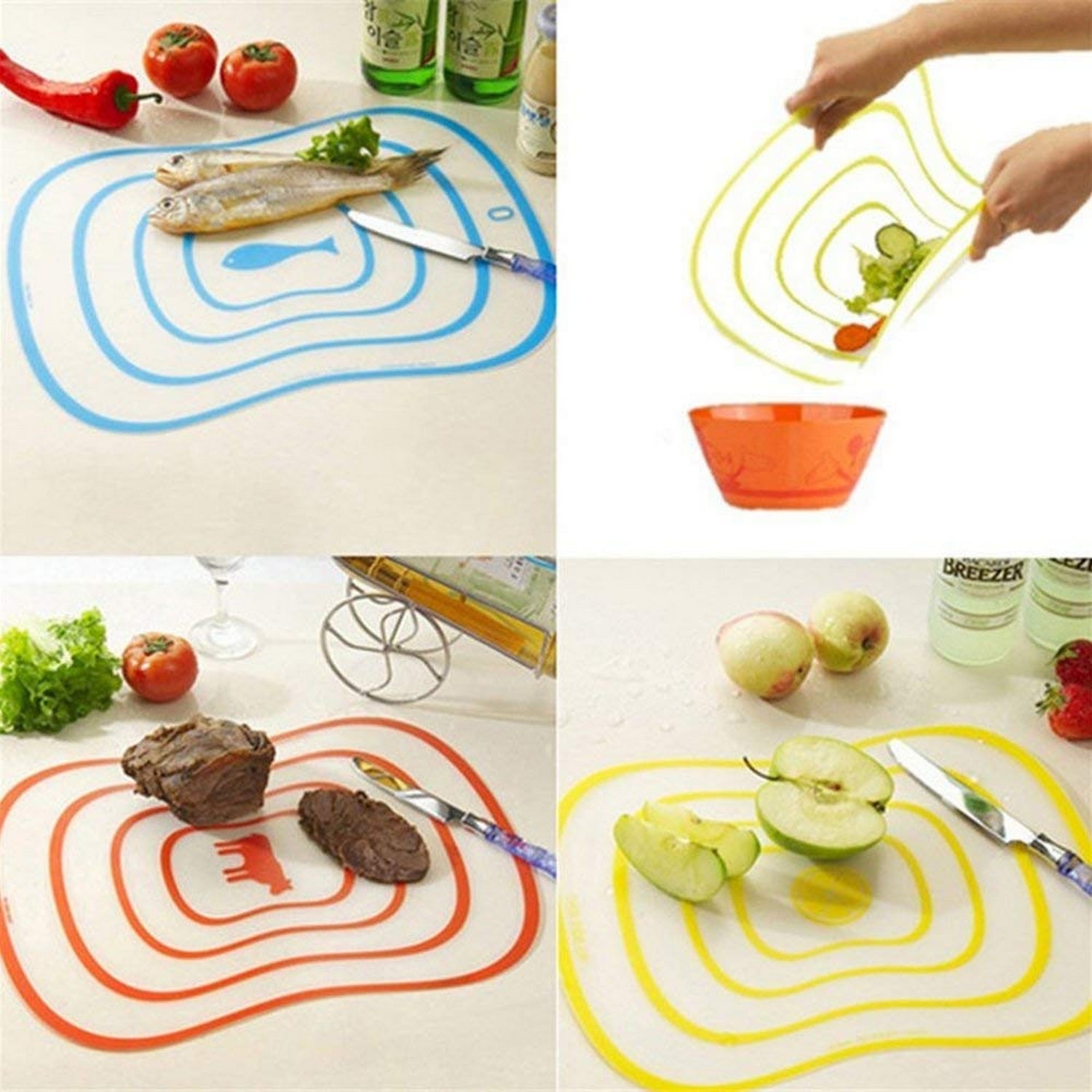 Flexible Transparent Cutting Board Food Cutting Plastic (20 X 14 Cm) - FlyingCart.pk