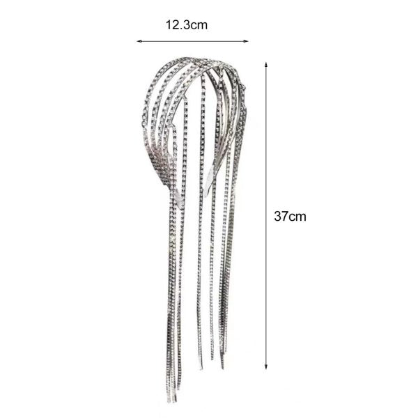 Rhinestone Tassel Headband for Women – Crystal Party Hair Accessory-FlyingCart.pk