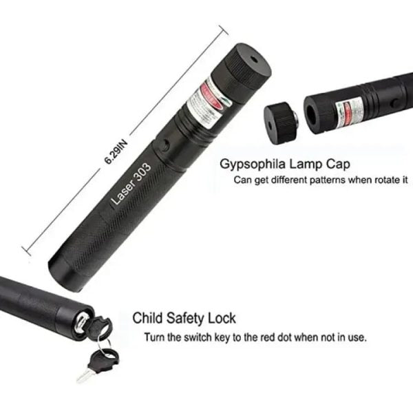 high-power-303-green-laser-pointer-with-adjustable-focus-rechargeable-3-7v-battery-charger-safety-lock-rechargeable-green-laser-light-green-laser-pointer-green-beam-light-5-flyingcart.pk