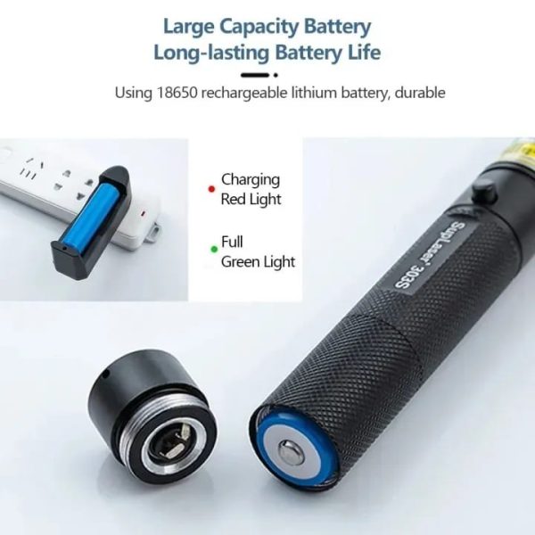 high-power-303-green-laser-pointer-with-adjustable-focus-rechargeable-3-7v-battery-charger-safety-lock-rechargeable-green-laser-light-green-laser-pointer-green-beam-light-5-flyingcart.pk