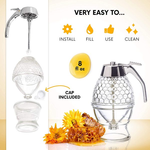 honey-dispenser-juice-syrup-pot-jar-for-storage-easy-pour-honey-syrup-dispenser-jar-200ml-1-flyingcart.pk