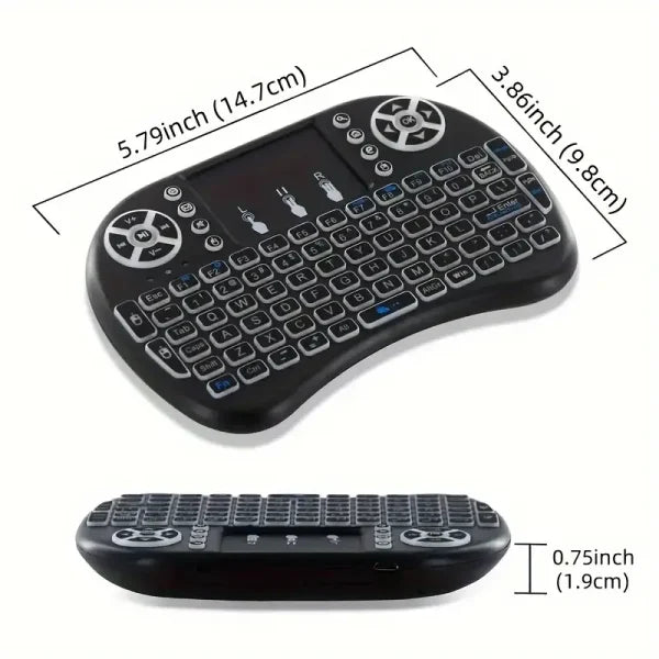 i8 2.4G Mini Wireless Keyboard with Touchpad – 7-Color Backlight - Flyingcart.pk