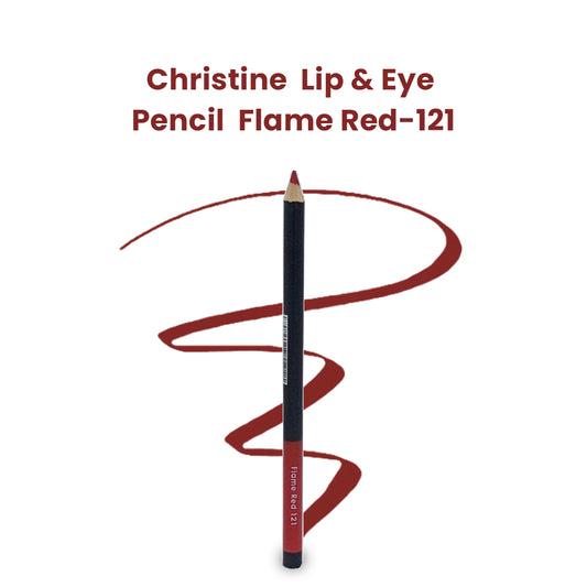 Christine Lip & Eye Pencil Flame Red-121 - FlyingCart.pk