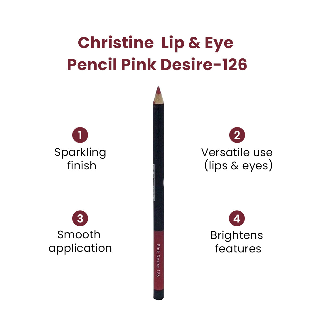 Christine Lip & Eye Pencil Pink Desire-126 - FlyingCart.pk