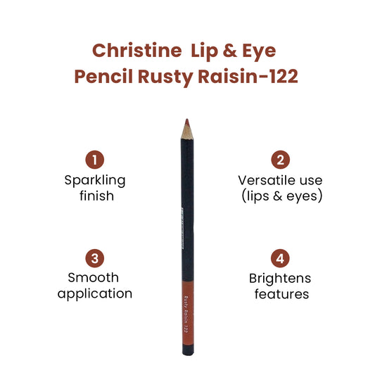 Christine Lip & Eye Pencil Rusty Raisin-122 - Flyingcart.pk