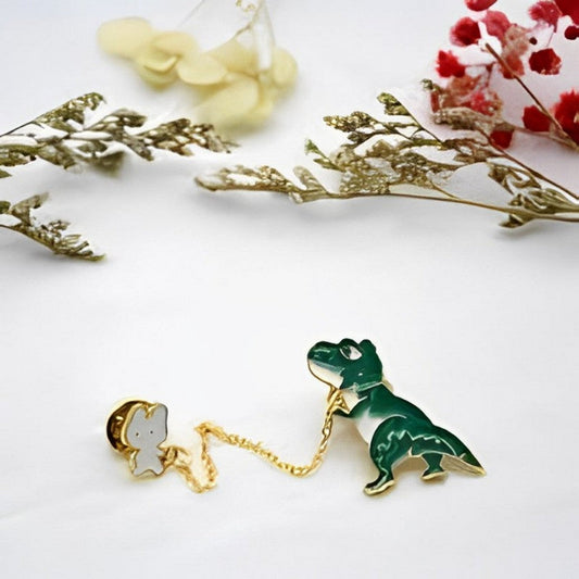 Cute Dinosaur And Rabbit Pin Brooch - FlyingCart.pk