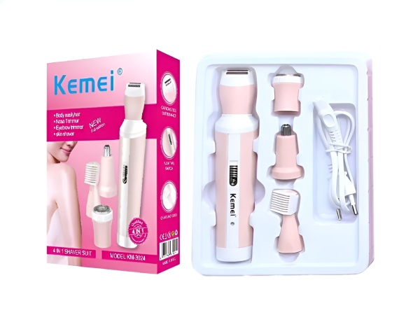 Kemei KM-3024 4-in-1 Rechargeable Hair Remover Shaver for Women - Flyingcart.pk