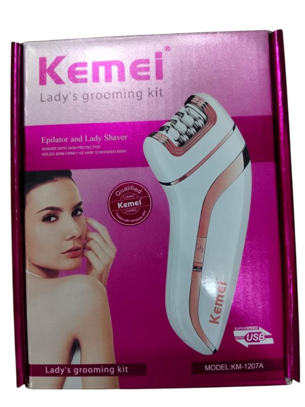 Kemei KM-1207A Epilator with Extra Shaving Head & Scraping for Women - Flyingcart.pk