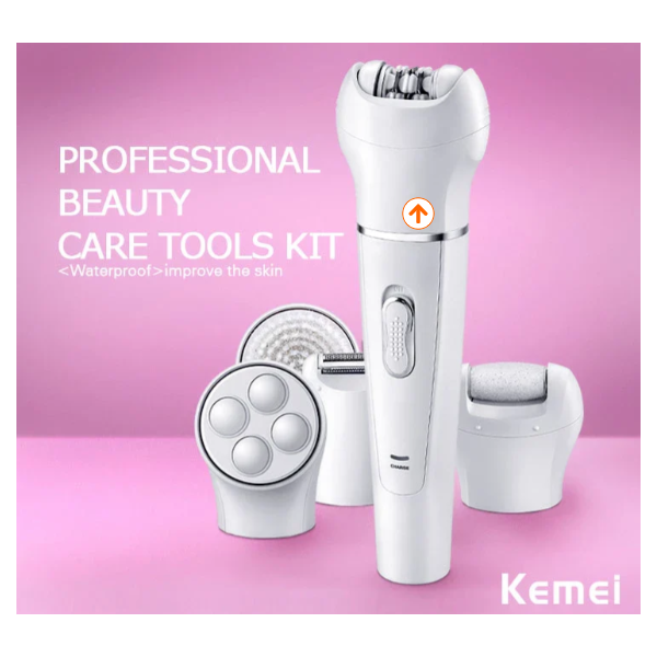 Kemei Km-2199 Electric Ladies Hair Removal Trimmer 5 In 1 Epilator with Callus Remover - Flyingcart.pk