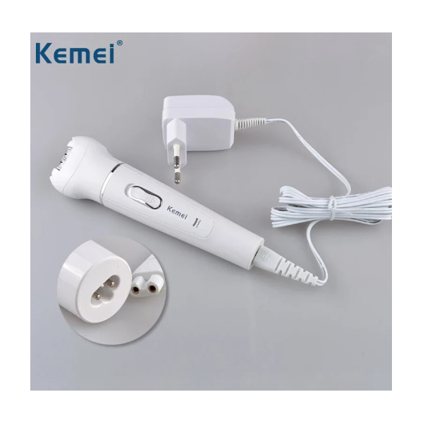 Kemei Km-2199 Electric Ladies Hair Removal Trimmer 5 In 1 Epilator with Callus Remover - Flyingcart.pk