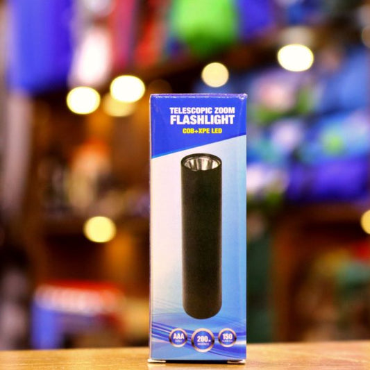 LED 517 Telescopic Zoom Flashlight – COB + XPE Dual Light, USB Rechargeable - Flyingcart.pk