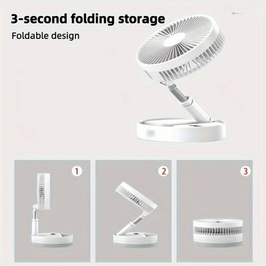 Long Stand Rechargeable Portable Folding Fan - Flyingcart.pk