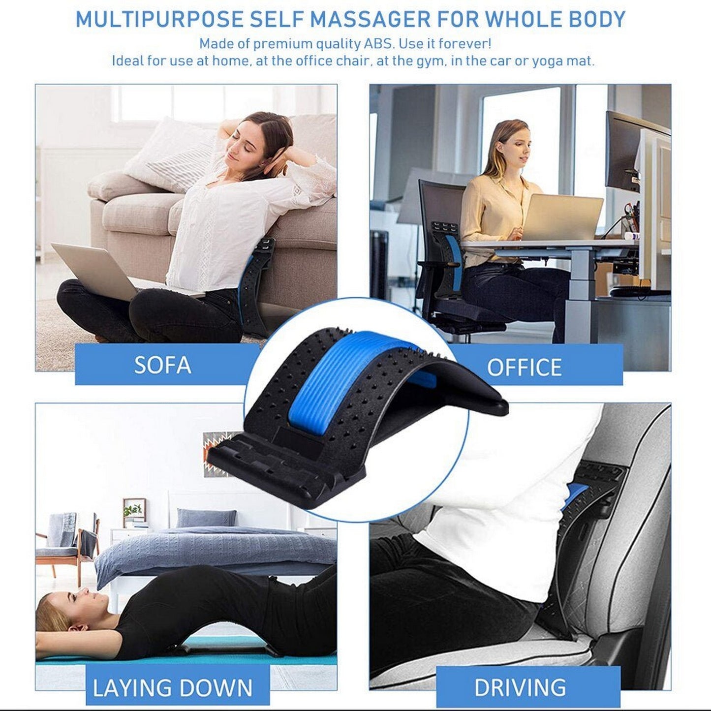 Chiropractic Magic Back Support Stretcher Device Lower And Upper Muscle Pain Relief - FlyingCart.pk