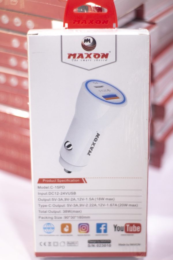 Maxon C-15PD 38W Car Charger – Flyingcart.pk