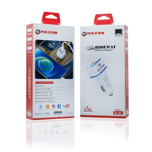Maxon G-04 LED Android Car Charger - Flyingcart.pk
