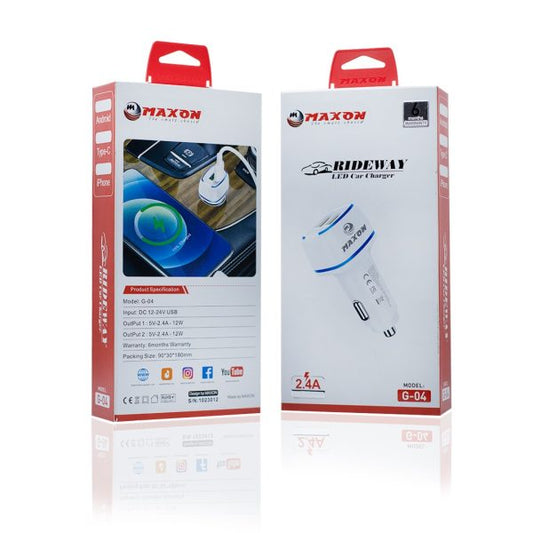 Maxon G-04 LED Android Car Charger - Flyingcart.pk