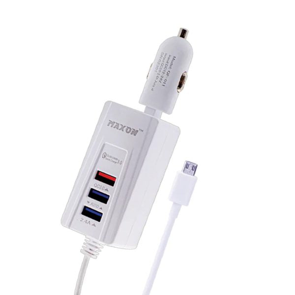 Maxon QF-011 QC3.0 Fast Car Charger with 180° Adjustable Holder - Flyingcart.pk