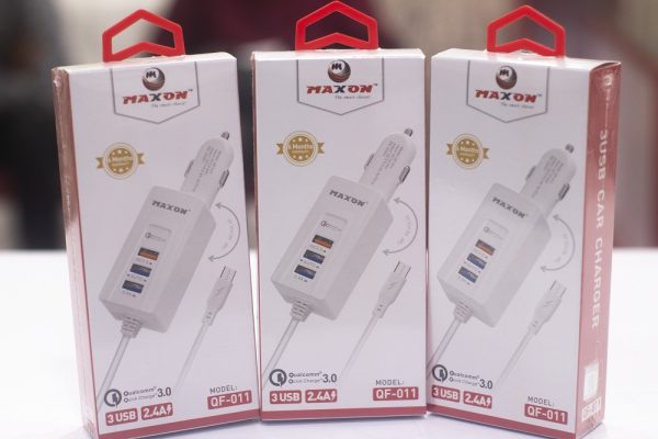 Maxon QF-011 QC3.0 Fast Car Charger with 180° Adjustable Holder - Flyingcart.pk