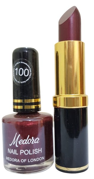 medora-2-in-1-lipstick-nail-polish-combo-premium-beauty-deal-with-matching-shades-includes-1-lipstick-1-nail-polish-red-maroon-1-flyingcart.pk