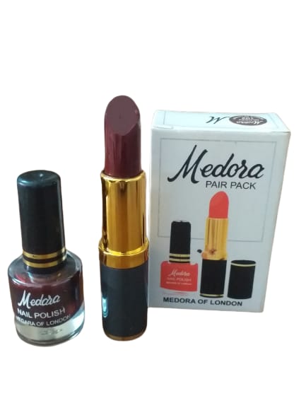 medora-2-in-1-lipstick-nail-polish-combo-premium-beauty-deal-with-matching-shades-includes-1-lipstick-1-nail-polish-red-maroon-1-flyingcart.pk