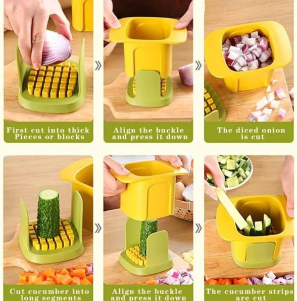 Multi-Function Handheld Food Chopper – Dicing, Slitting & Slicing Tool for Quick and Easy Food Preparation-flyingcart.pk
