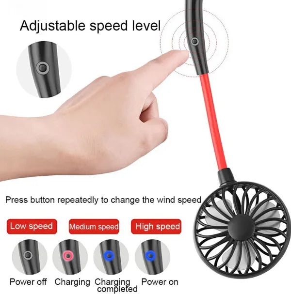 Mini Sports Fans 3 Gears Wearable Sport Fan - Flyingcart.pk