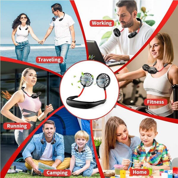 Mini Sports Fans 3 Gears Wearable Sport Fan - Flyingcart.pk