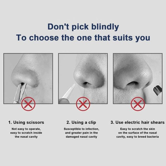 2-Pcs 360° Rotating Nose Hair Cutter & Tweezers
