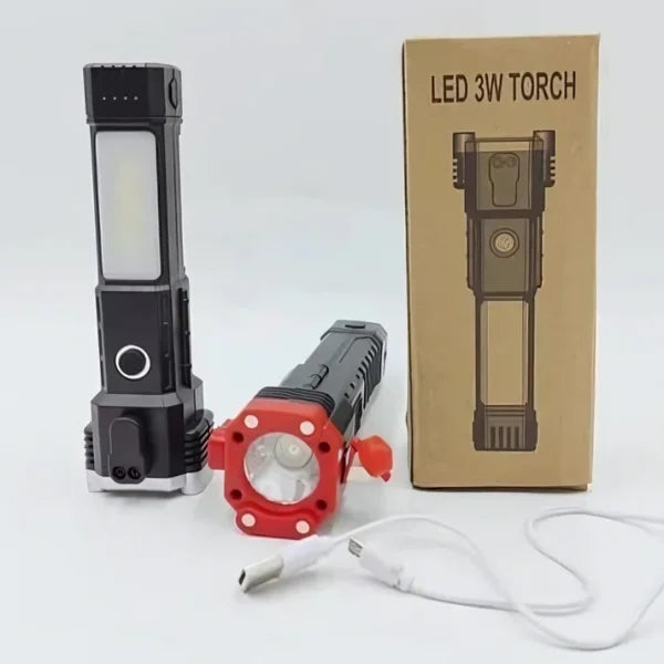 NW000383 Multi-Functional Rechargeable LED Flashlight - Flyingcart.pk
