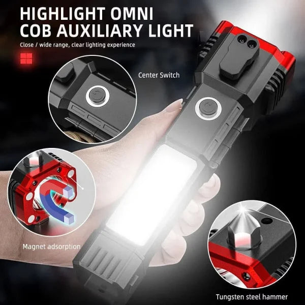 NW000383 Multi-Functional Rechargeable LED Flashlight - Flyingcart.pk
