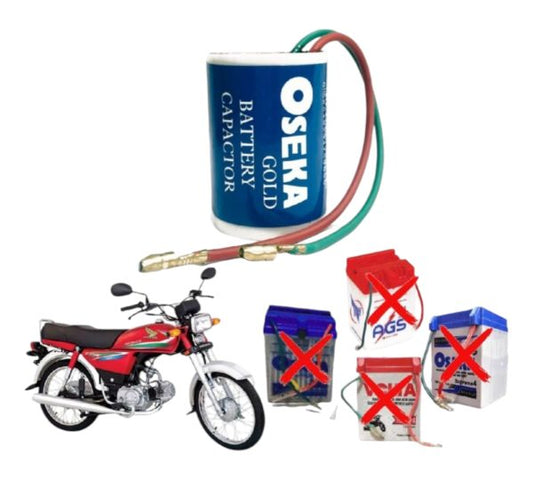 oseka-gold-battery-capacitor-25v-3300uf-battery-capactor-for-all-motorcycles-alternative-of-batteries-get-rid-of-expensive-batteries-1-flyingcart.pk