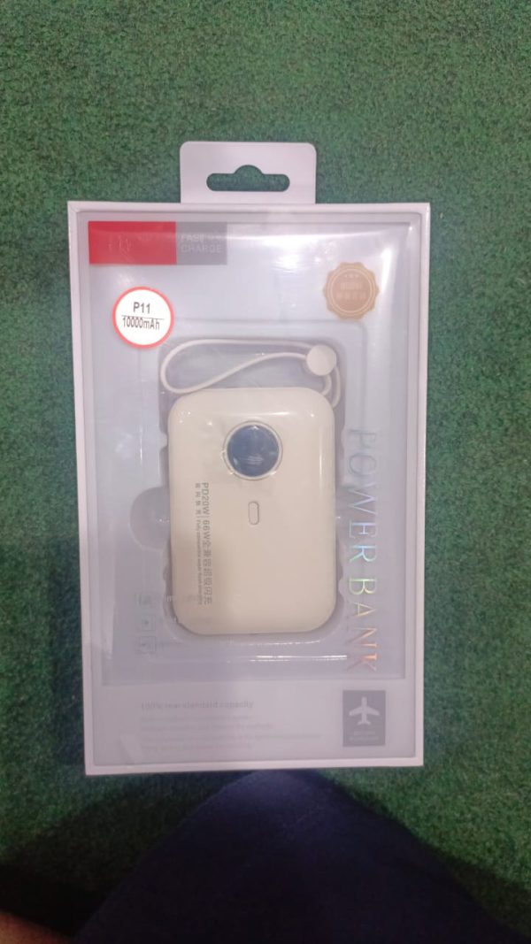 P11 Power Bank In Mini Size With Charging Cable 10000mah - Flyingcart.pk