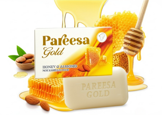 pareesa-gold-honey-almond-soap-moisturizing-and-nourishing-for-soft-smooth-skin-135g-3-flyingcart.pk