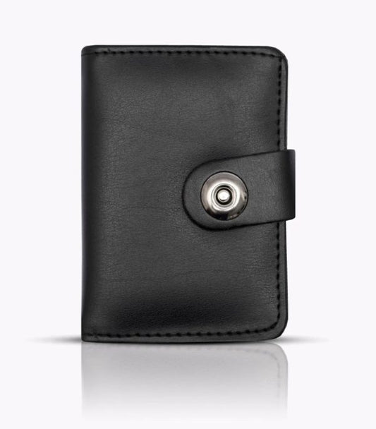 Plain Leather Minimal Button Closure Wallet - Flyingcart.pk