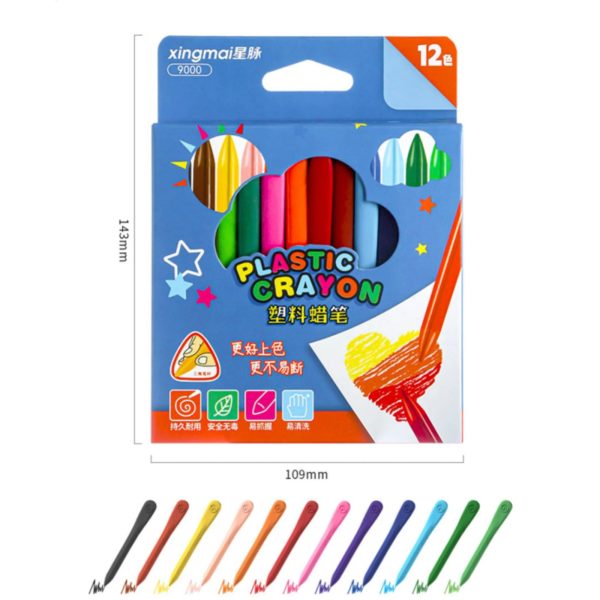 Plastic Crayons – 12pcs Non-Toxic Color Set for Kids - Flyingcart.pk