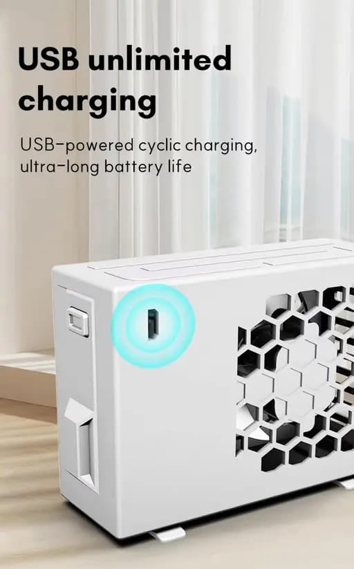Portable Rechargeable Mini Air Cooler Fan – 3 Speed USB Personal Cooling Fan for Home, Office & Travel