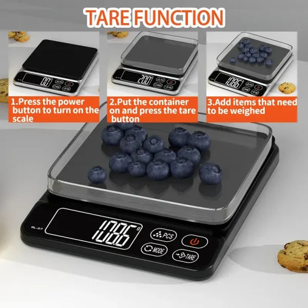 Precise Escort Digital Kitchen Scale with LCD Display