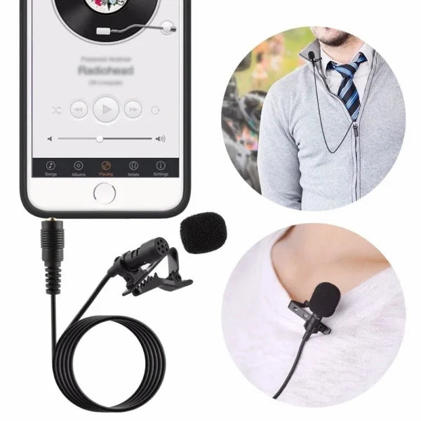 Professional Lavalier Microphone 3.5mm – Clip-On Mic - Flyingcart.pk
