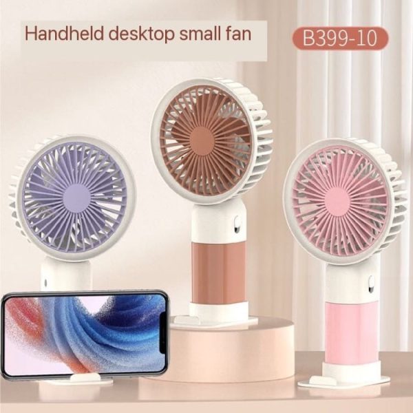 Rechargeable & Portable Handheld Fan with USB Charging and Mobile Phone Stand - Flyingcart.pk